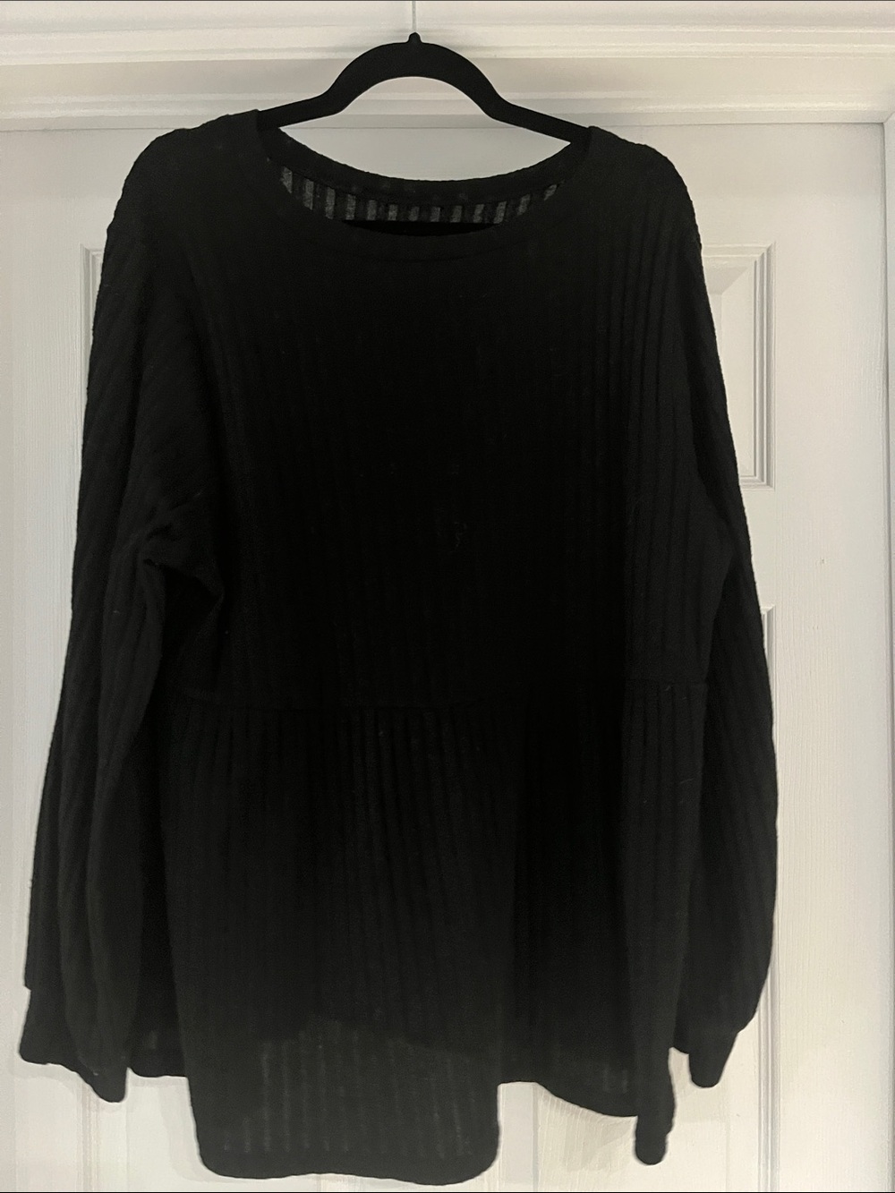3/$15 SHEIN Black Ribbed Curvy Tunic Top 2XL